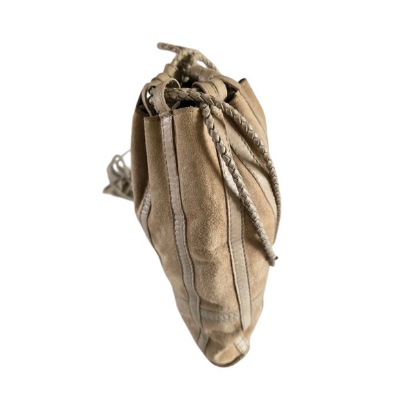 Bottega Veneta Suede Bucket Bag‎ Beige Neutral Intrecciato Small Vintage - Picture 10 of 13